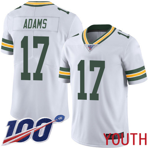 Green Bay Packers Limited White Youth #17 Adams Davante Road Jersey Nike NFL 100th Season Vapor Untouchable